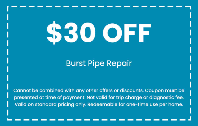 Discount on Burst Pipe Repair