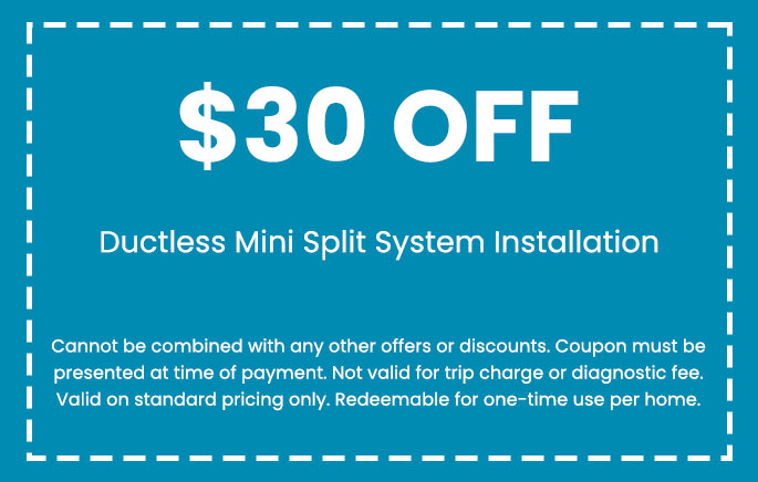 Discount on Ductless Mini Split System Installation