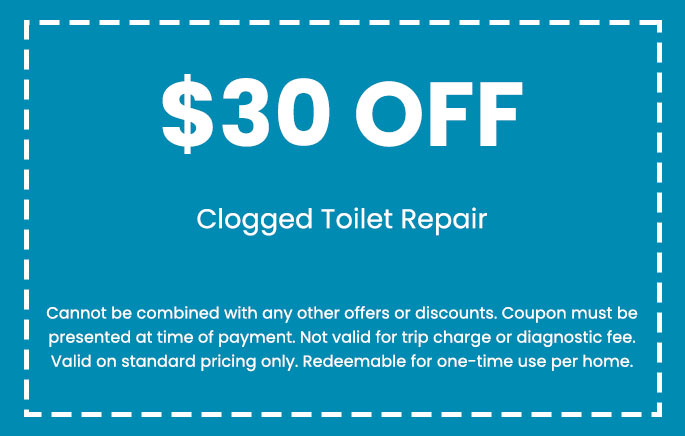 Discount on Clogged Toilet Repair