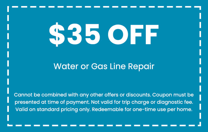 Discount on Water or Gas Line Repair