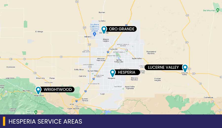 Hesperia service area map